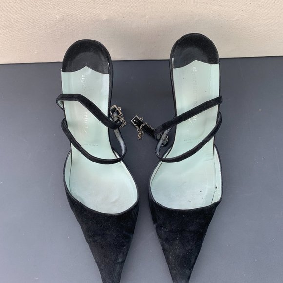 90's Sigerson Morrison Black Pointed Heels Size 10 - Picture 2 of 4